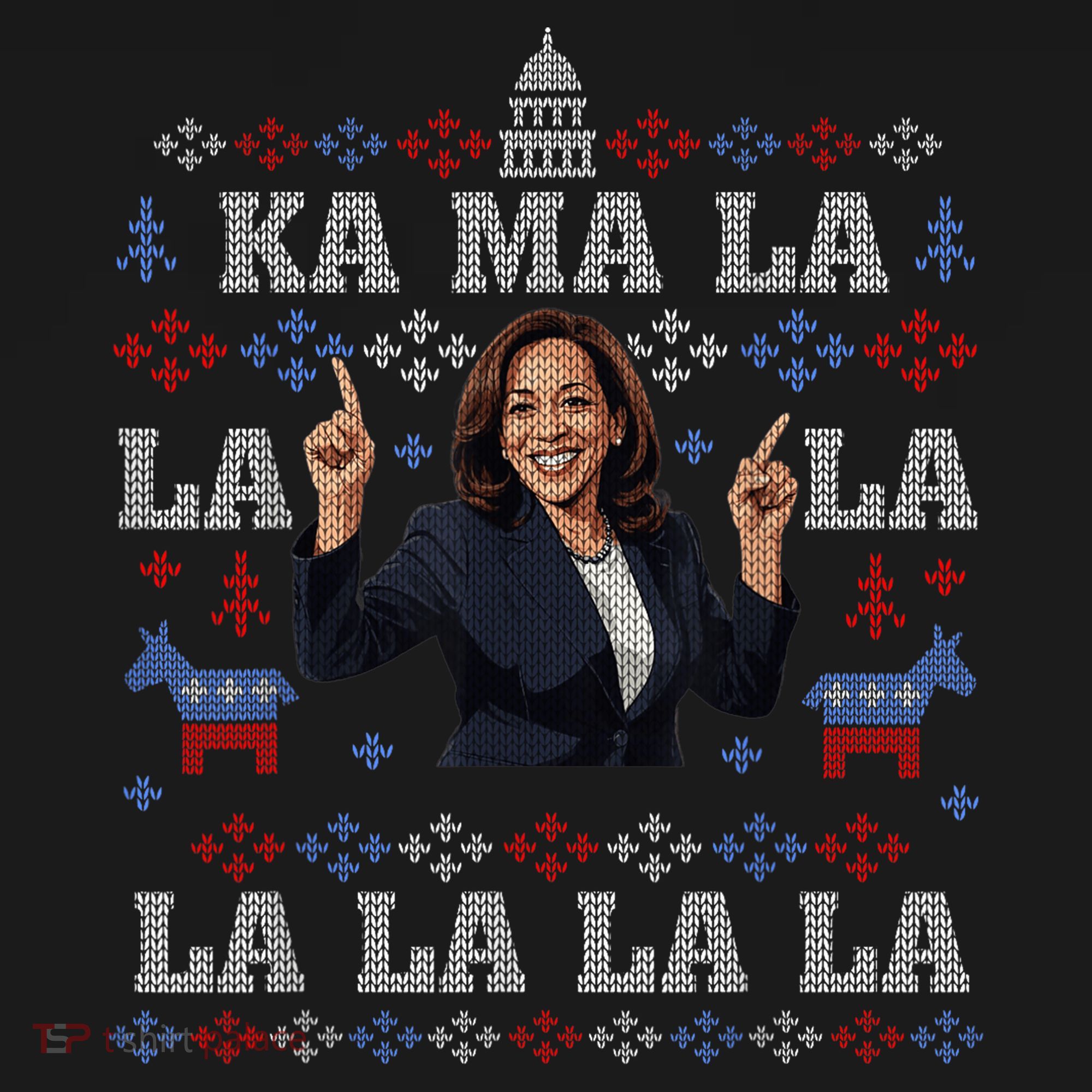 Funny Democrat Kamala Harris Ugly Christmas Sweater Party Women's Hoodie
