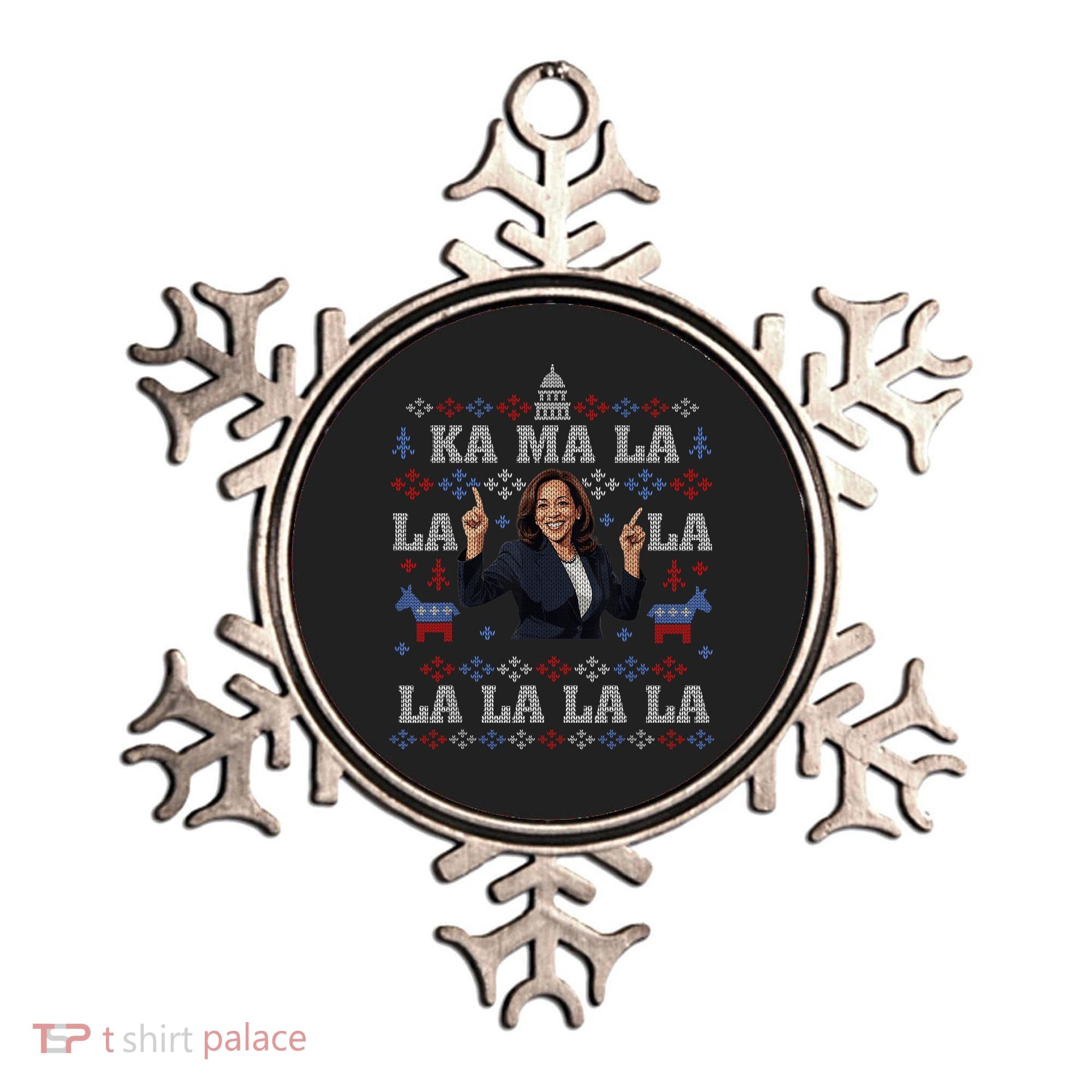 Funny Democrat Kamala Harris Ugly Christmas Sweater Party Ornament