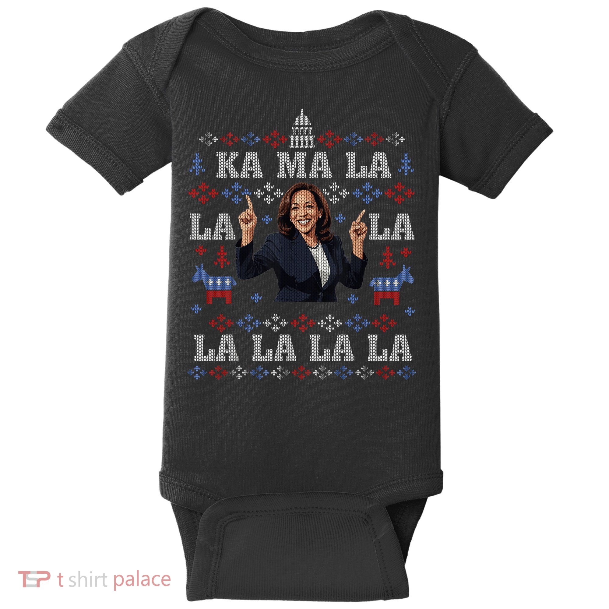 Funny Democrat Kamala Harris Ugly Christmas Sweater Party Baby Bodysuit