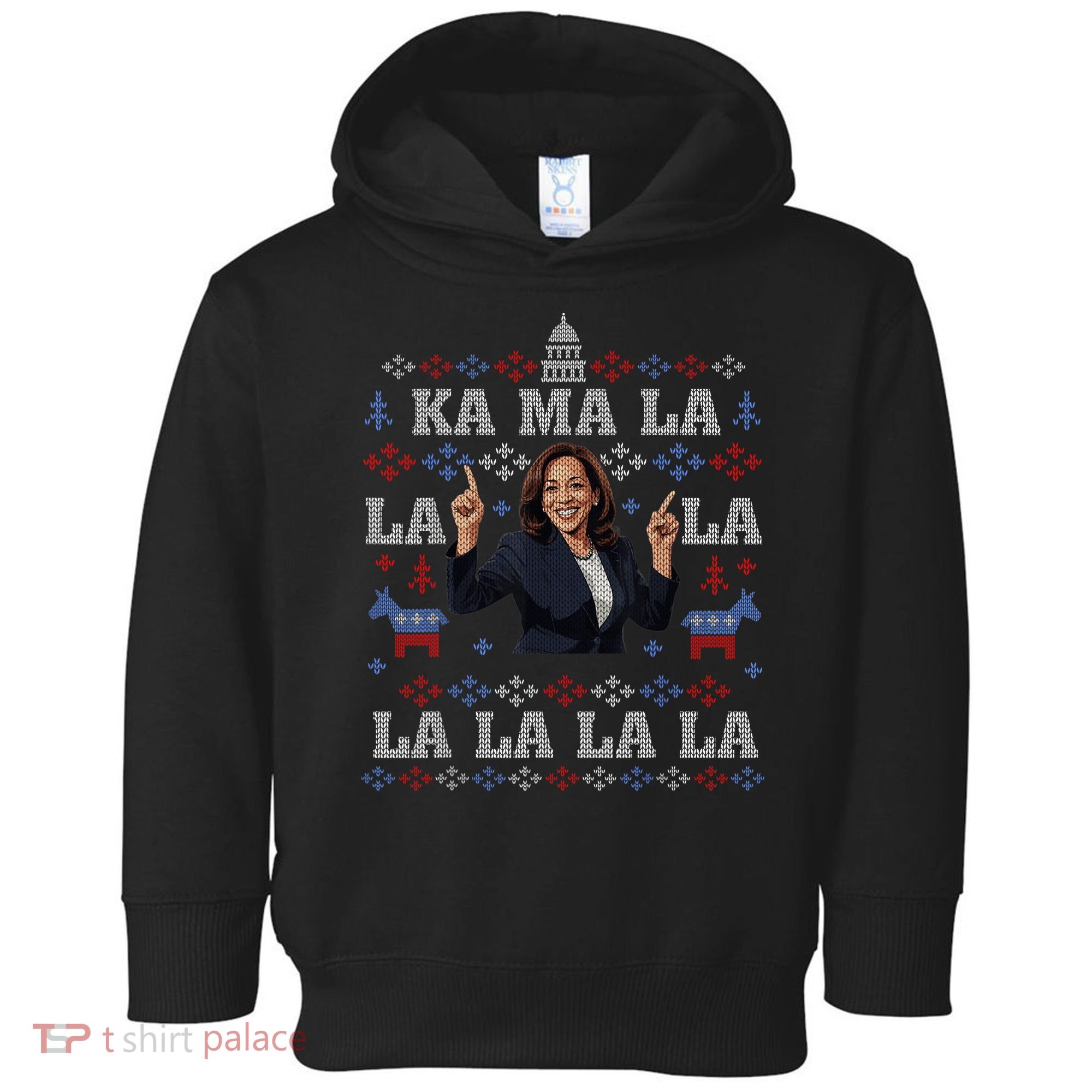 Funny Democrat Kamala Harris Ugly Christmas Sweater Party Toddler Hoodie