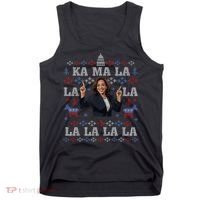 Funny Democrat Kamala Harris Ugly Christmas Sweater Party Tank Top thumb 0