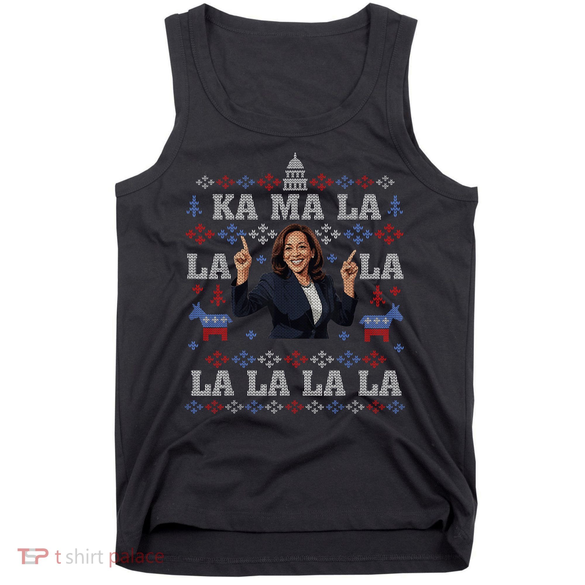 Funny Democrat Kamala Harris Ugly Christmas Sweater Party Tank Top