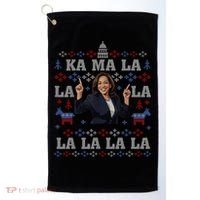 Funny Democrat Kamala Harris Ugly Christmas Sweater Party Golf Towel thumb 0