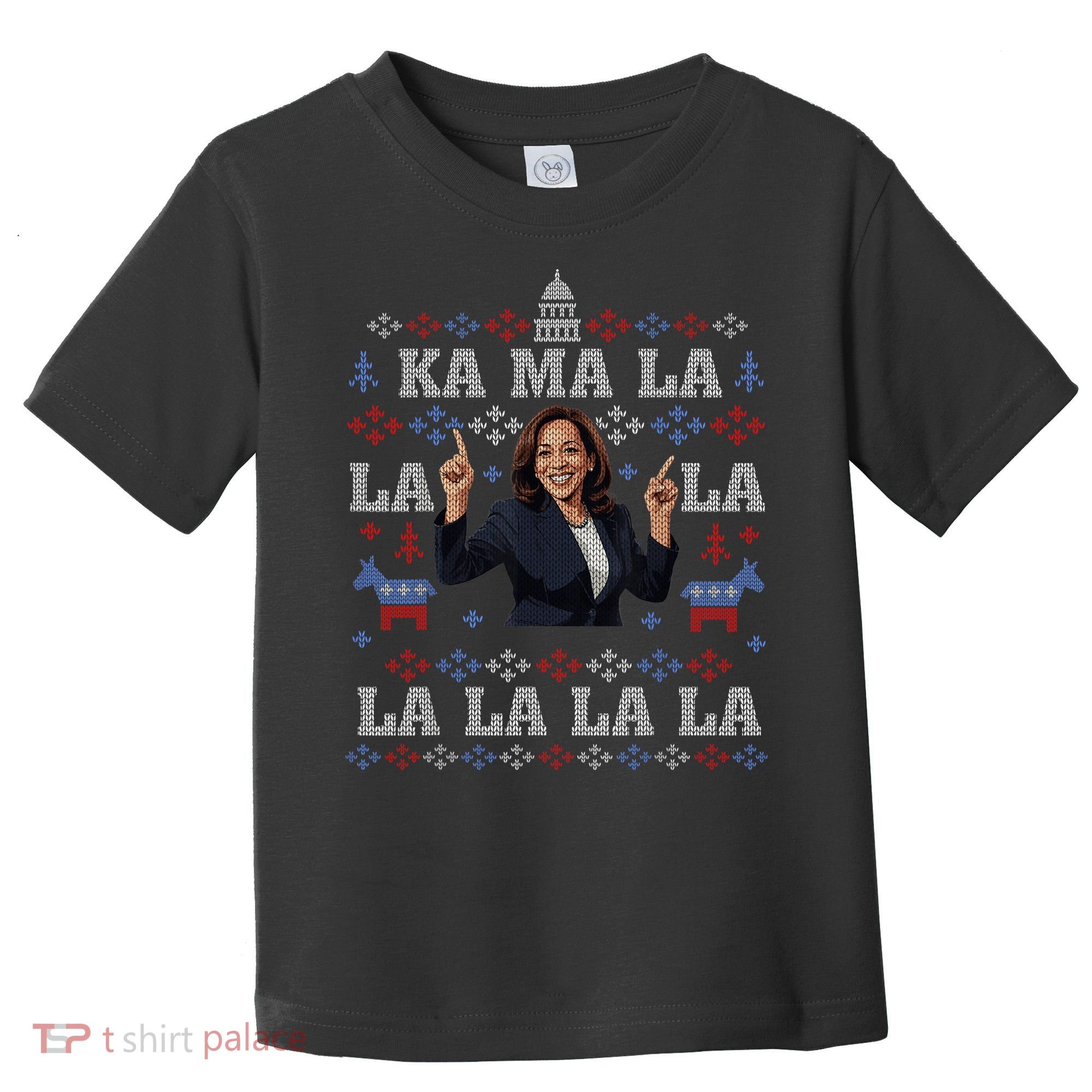 Funny Democrat Kamala Harris Ugly Christmas Sweater Party Toddler T-Shirt