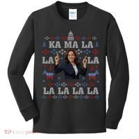 Funny Democrat Kamala Harris Ugly Christmas Sweater Party Kids Long Sleeve Shirt thumb 0