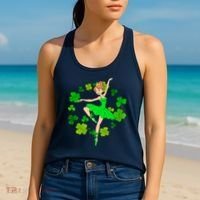 Funny Dancing Leprechauns St Patrick's Day Boy Girl Women's Tank Top thumb 2