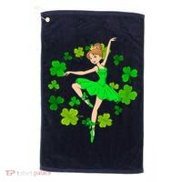 Funny Dancing Leprechauns St Patrick's Day Boy Girl Golf Towel thumb 0