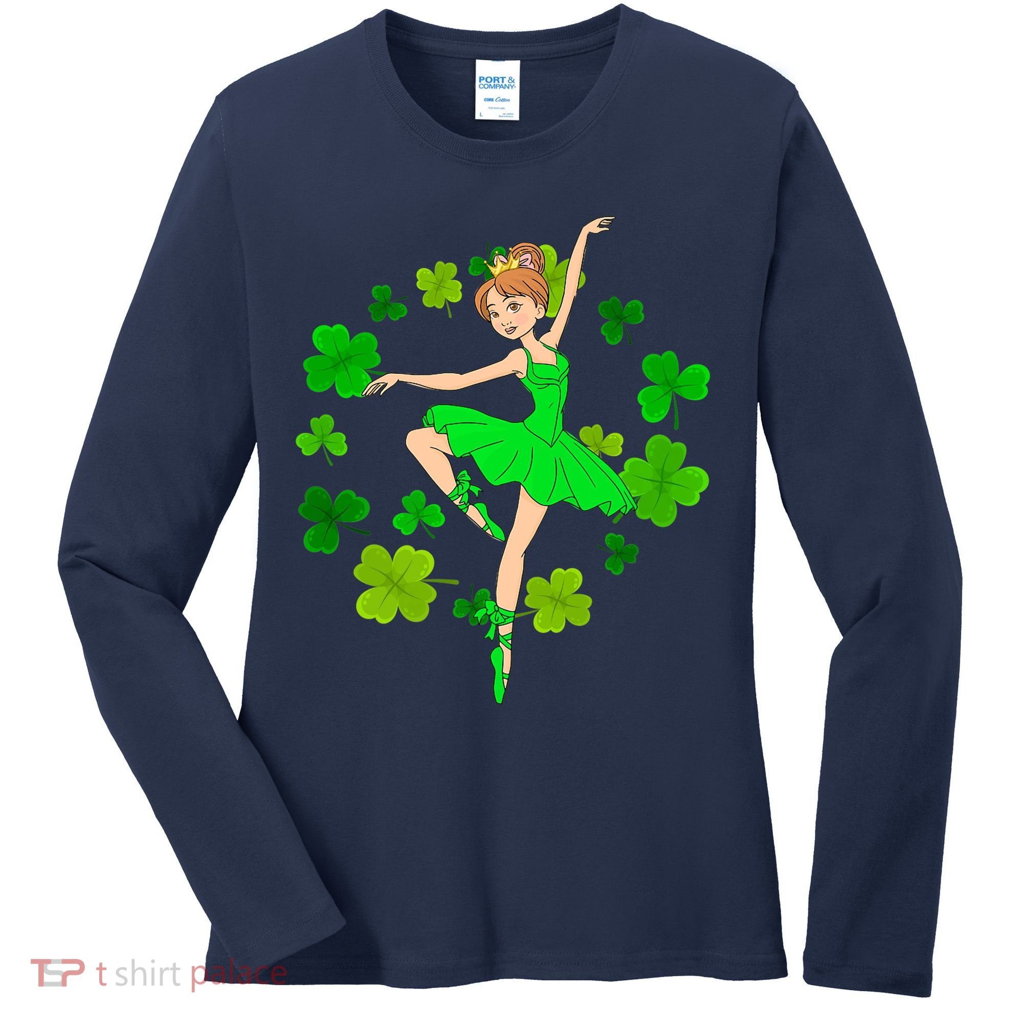Funny Dancing Leprechauns St Patrick's Day Boy Girl Women's Long Sleeve Shirt