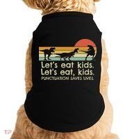 Funny Dinosaurs Let's Eat Punctuation Saves Lives Doggie Tank thumb 0
