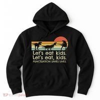 Funny Dinosaurs Let's Eat Punctuation Saves Lives Hoodie thumb 0