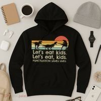 Funny Dinosaurs Let's Eat Punctuation Saves Lives Hoodie thumb 3
