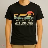 Funny Dinosaurs Let's Eat Punctuation Saves Lives T-Shirt thumb 3