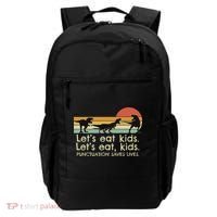 Funny Dinosaurs Let's Eat Punctuation Saves Lives Backpack thumb 0