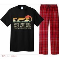 Funny Dinosaurs Let's Eat Punctuation Saves Lives Pajama Set thumb 0