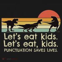 Funny Dinosaurs Let's Eat Punctuation Saves Lives Women's Hoodie thumb 2