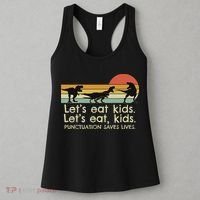 Funny Dinosaurs Let's Eat Punctuation Saves Lives Women's Tank Top thumb 3