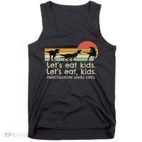 Funny Dinosaurs Let's Eat Punctuation Saves Lives Tank Top thumb 0