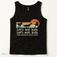 Funny Dinosaurs Let's Eat Punctuation Saves Lives Tank Top thumb 2