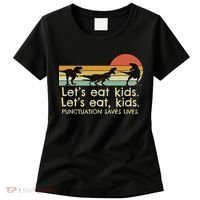 Funny Dinosaurs Let's Eat Punctuation Saves Lives Women's T-Shirt thumb 0