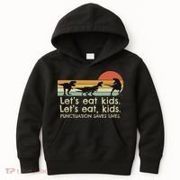 Funny Dinosaurs Let's Eat Punctuation Saves Lives Kids Hoodie thumb 0