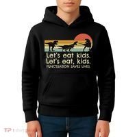 Funny Dinosaurs Let's Eat Punctuation Saves Lives Kids Hoodie thumb 4