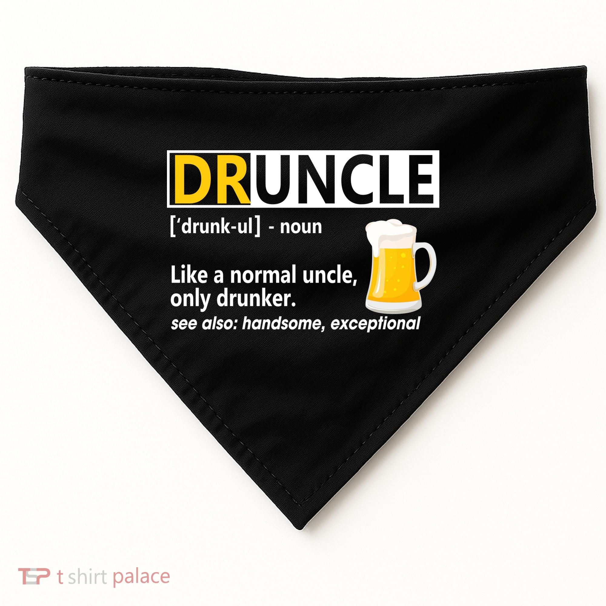 Funny Druncle Like An Uncle Definition Drunker Beer USA-Made Doggie Bandana