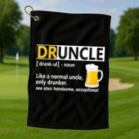 Funny Druncle Like An Uncle Definition Drunker Beer Golf Towel thumb 1