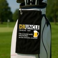 Funny Druncle Like An Uncle Definition Drunker Beer Golf Towel thumb 2