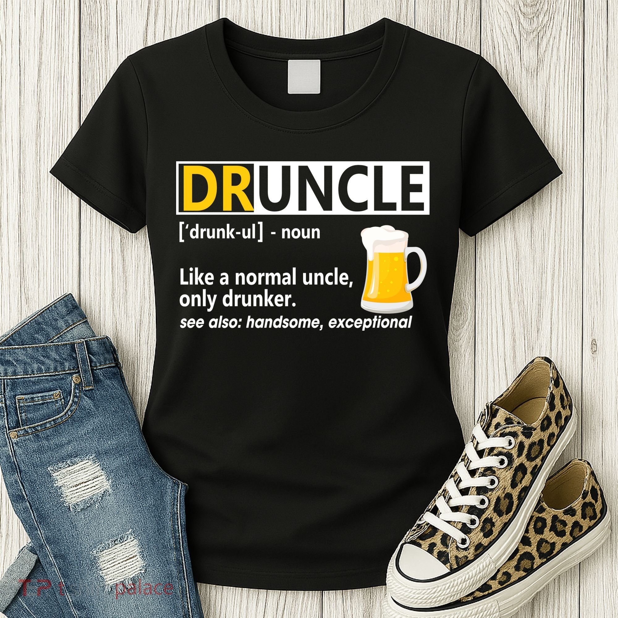 Funny Druncle Like An Uncle Definition Drunker Beer Women's T-Shirt