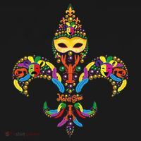 Fleur De Lis & Mardi Gras Mask New Orleans Souvenir Women's Hoodie thumb 2