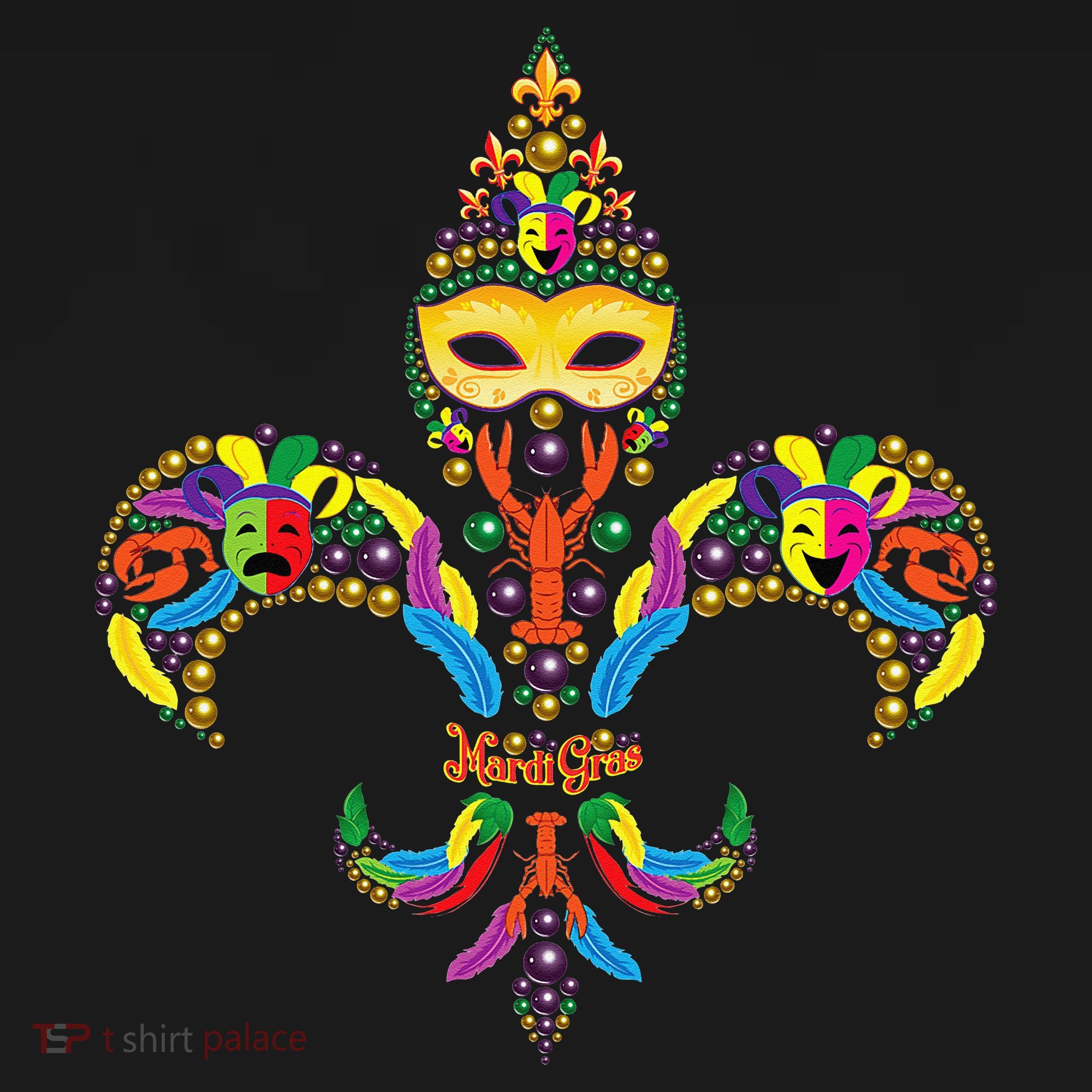 Fleur De Lis & Mardi Gras Mask New Orleans Souvenir Ornament