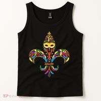 Fleur De Lis & Mardi Gras Mask New Orleans Souvenir Tank Top thumb 2