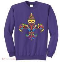 Fleur De Lis & Mardi Gras Mask New Orleans Souvenir Sweatshirt thumb 0