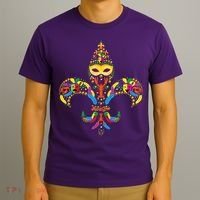 Fleur De Lis & Mardi Gras Mask New Orleans Souvenir T-Shirt thumb 3