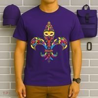 Fleur De Lis & Mardi Gras Mask New Orleans Souvenir T-Shirt thumb 6