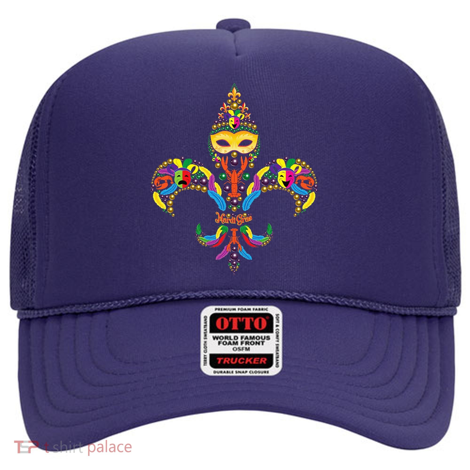 Fleur De Lis & Mardi Gras Mask New Orleans Souvenir Hat