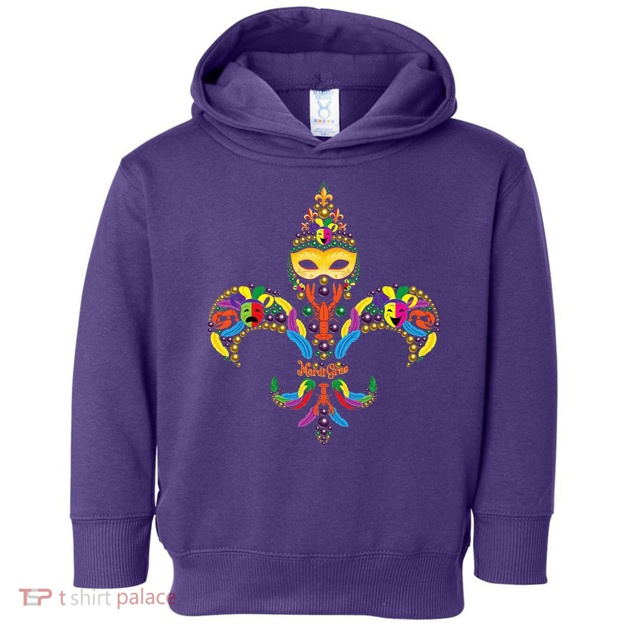Fleur De Lis & Mardi Gras Mask New Orleans Souvenir Toddler Hoodie