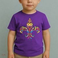 Fleur De Lis & Mardi Gras Mask New Orleans Souvenir Toddler T-Shirt thumb 2