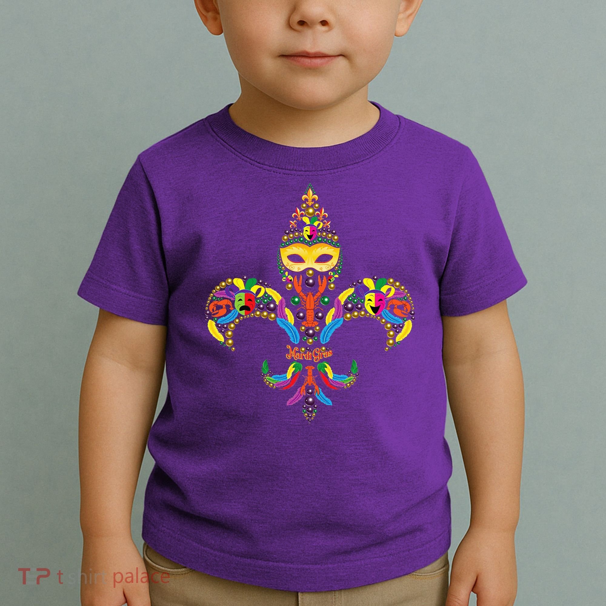 Fleur De Lis & Mardi Gras Mask New Orleans Souvenir Toddler T-Shirt