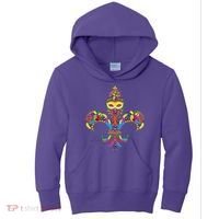 Fleur De Lis & Mardi Gras Mask New Orleans Souvenir Kids Hoodie thumb 0