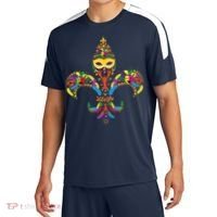 Fleur De Lis & Mardi Gras Mask New Orleans Souvenir Sport-Tek Competitor United Soccer Jersey thumb 0