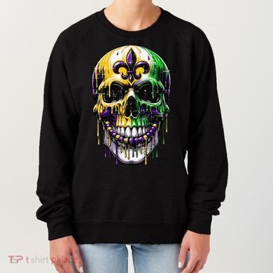 Fleur De Lis Mardi Gras Skull Women's Sweatshirt