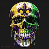 Fleur De Lis Mardi Gras Skull Doggie Tank thumb 4