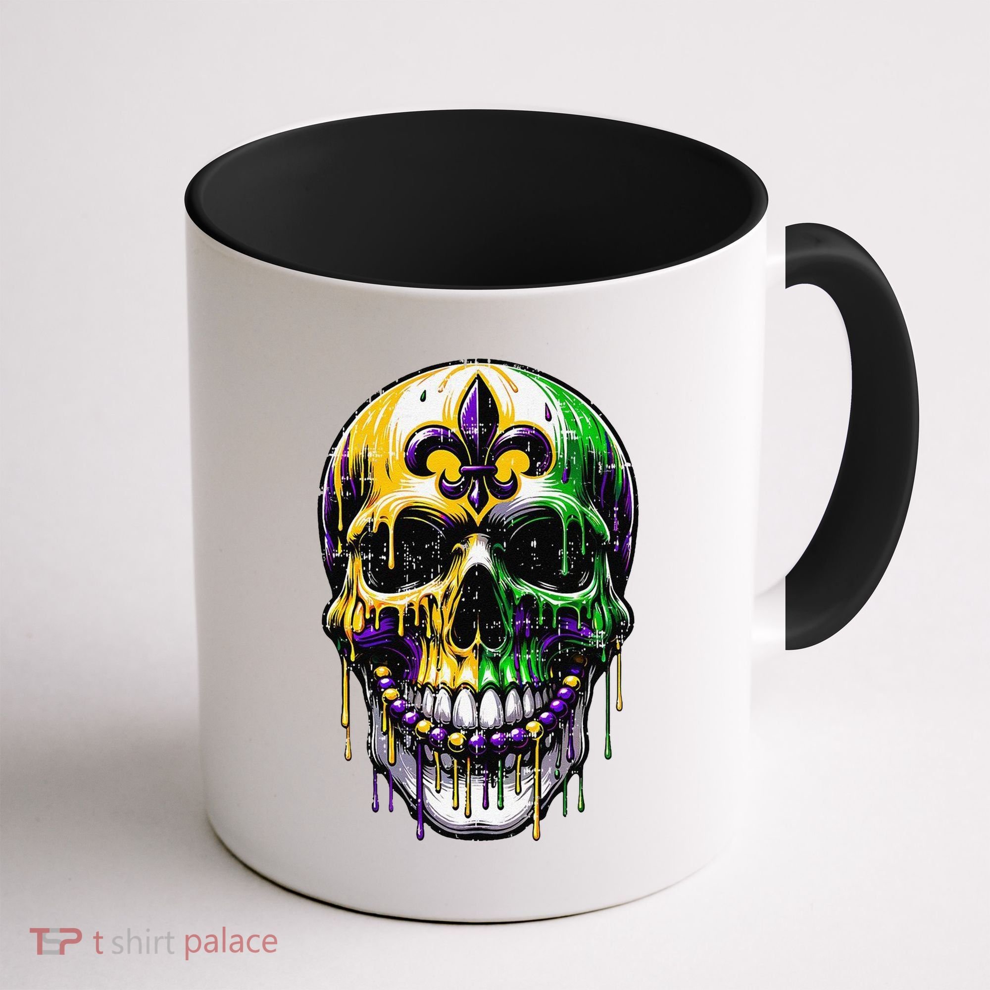 Fleur De Lis Mardi Gras Skull Coffee Mug