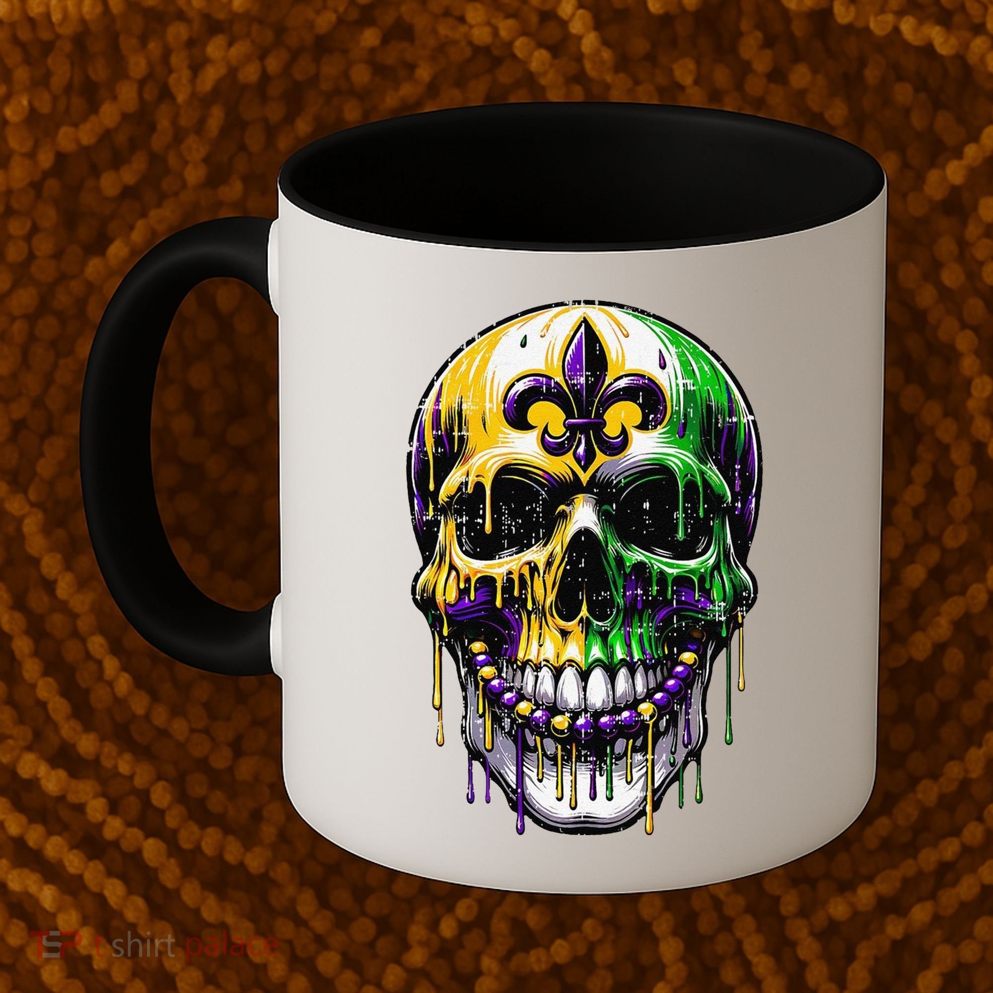 Fleur De Lis Mardi Gras Skull Coffee Mug