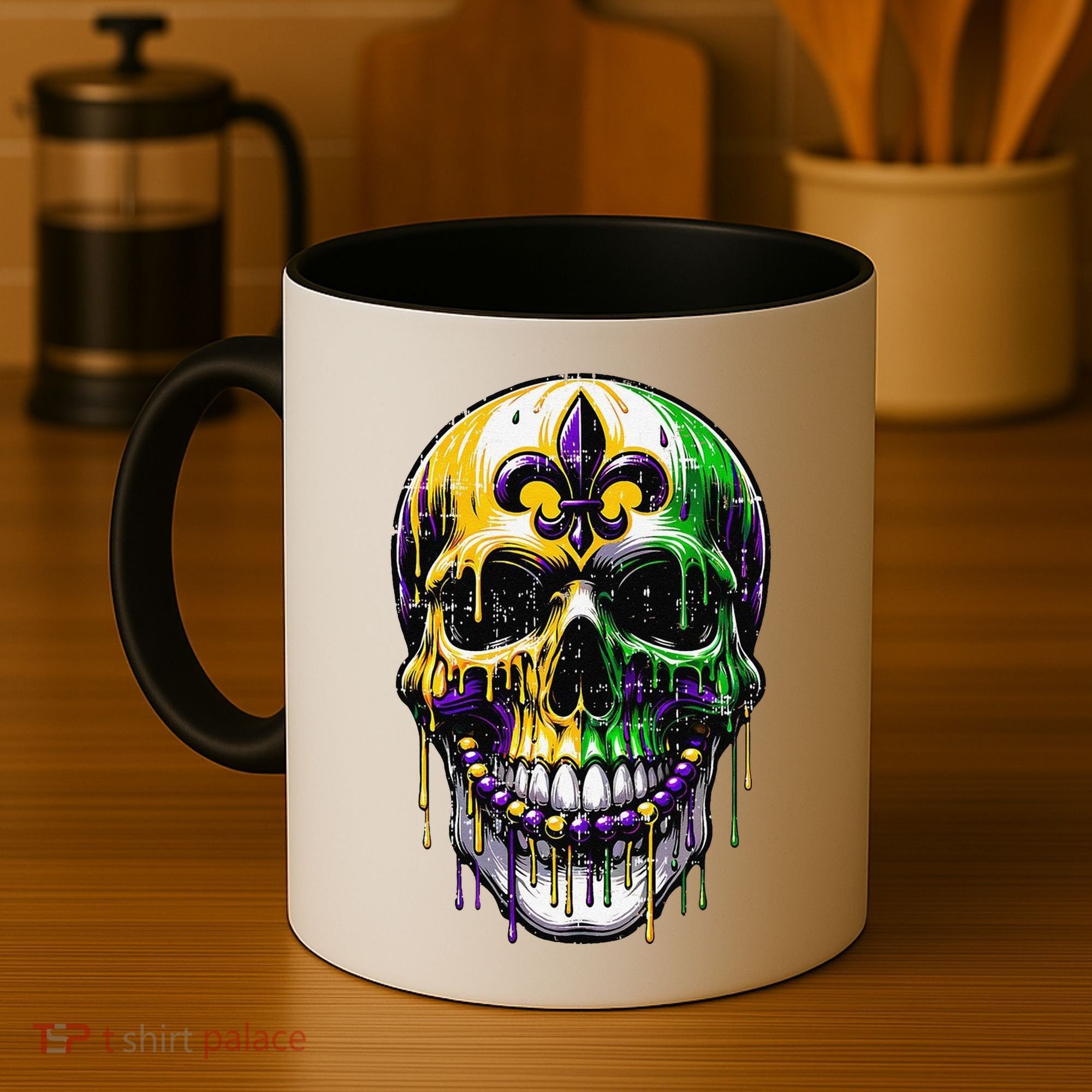 Fleur De Lis Mardi Gras Skull Coffee Mug
