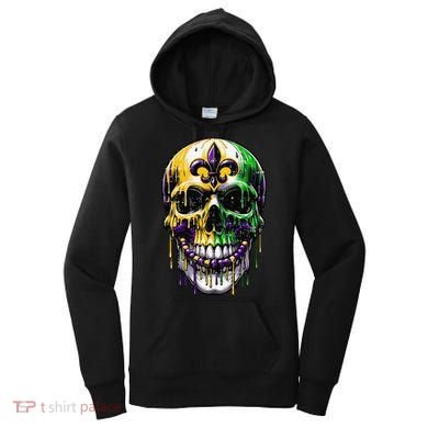 Fleur De Lis Mardi Gras Skull Women's Hoodie
