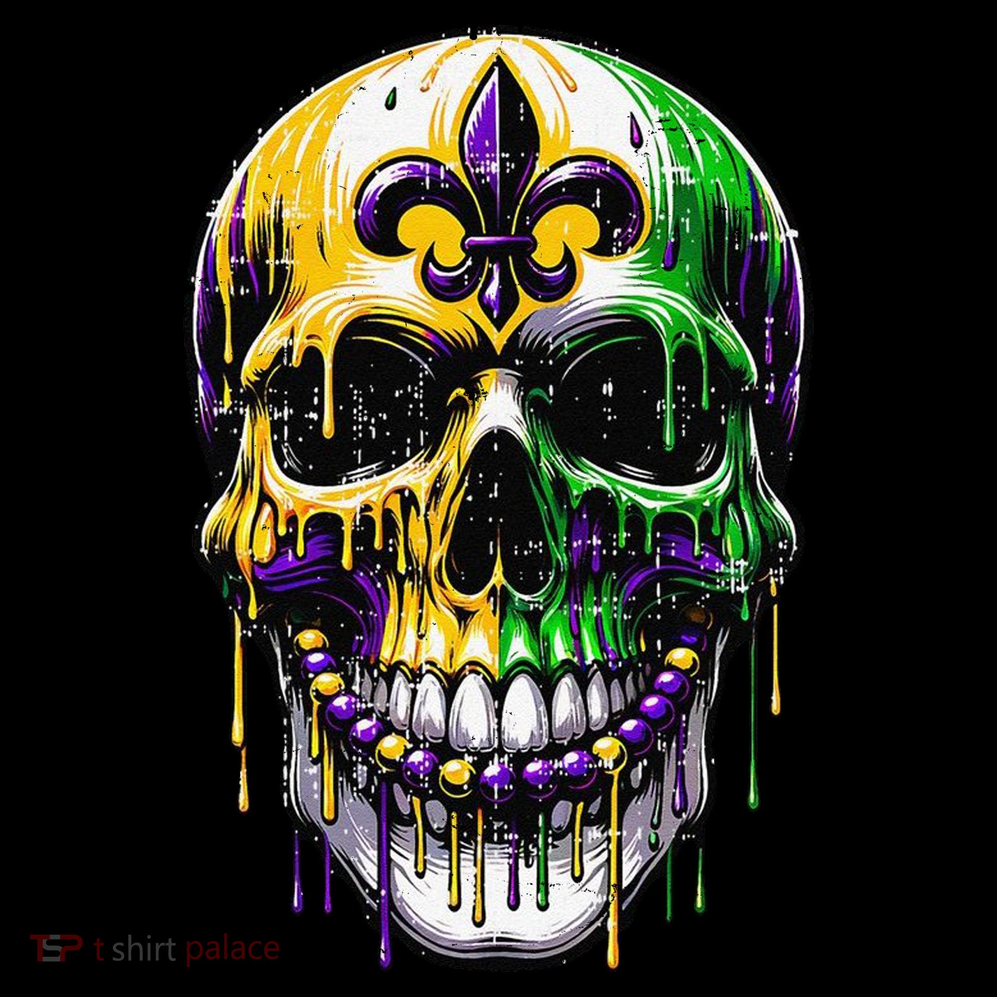 Fleur De Lis Mardi Gras Skull Women's Hoodie