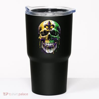 Fleur De Lis Mardi Gras Skull Tumbler