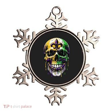 Fleur De Lis Mardi Gras Skull Ornament